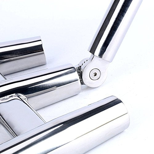 Amarine-made 3 Tube Silver Highly Polished Stainless Steel Trident Outrigger Stylish Rod Holder - Triple Rod Holder , Kite Fishing Mount 3-Rod Holder (Size B)