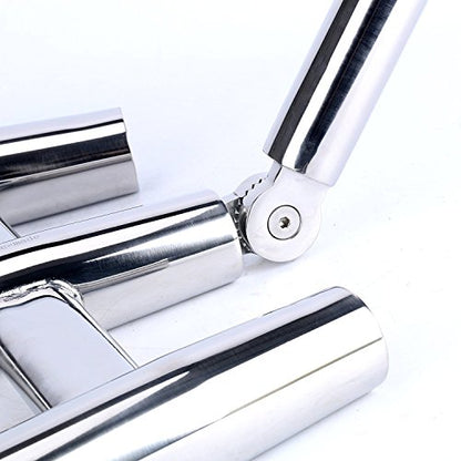 Amarine-made 3 Tube Silver Highly Polished Stainless Steel Trident Outrigger Stylish Rod Holder - Triple Rod Holder , Kite Fishing Mount 3-Rod Holder (Size B)