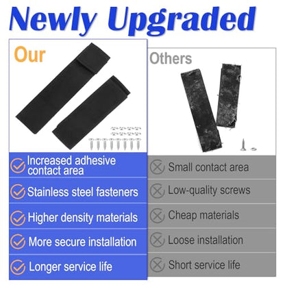 12760-7 Fishing Boat Deck Rod Holder Straps Set, 10 Inch Handle Strap, 6 Inch Rod Tip Strap and Screws for Fishing Boat Accessories, Black