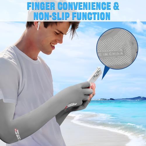 UV Protection Gloves - Non Slip Sunblock Gloves for Summer Outdoor Fishing & Driving - color: 2pairs Gray