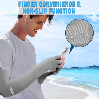 UV Protection Gloves - Non Slip Sunblock Gloves for Summer Outdoor Fishing & Driving - color: 2pairs Gray