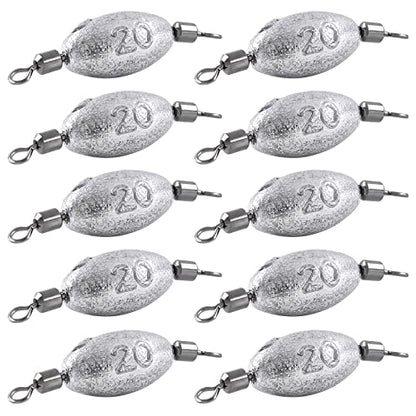 Hitefu Fish Weight Sinkers, Inline Weights Lead Fishing Weights Trolling Sinkers, Egg Sinkers for Bottom Fishing (3/8, 1/2, 3/4oz) - size: 3/4oz