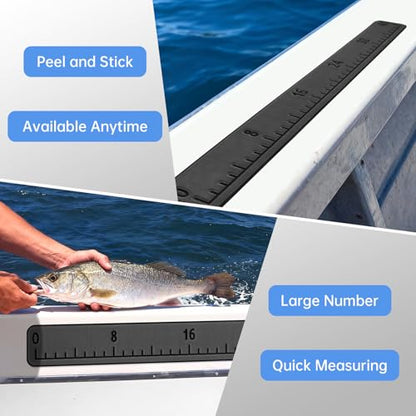 Fish Ruler with 3M Adhesive - 40in EVA Foam Fish Measuring Ruler for Fishing Boat Marine Accessories, Waterproof Non Slip Fish Measuring Tape, Fish Measurement Sticker Tool for Boat Kayak - color: Dark Grey