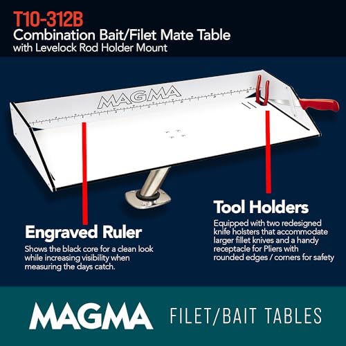 Magma Products Combination Bait/Filet Mate and Levelock Rod Holder Mount - style: 20-inch