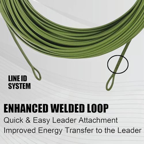 Aventik ProWeight WF Floating Fly Fishing Line Welded Loops Weight Forward Freshwater Trout Fly Line Kit WF 3 4 5 6 7 8 Low Stretch Slick Coating Accurate Casting - color: Mossgreen, size: 3F