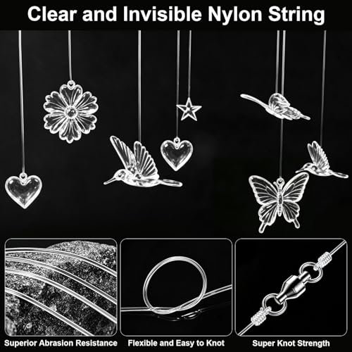 Anezus Fishing Wire for Hanging, Clear Fishing Line Invisible String Strong Monofilament Line for Hanging Decorations and Crafts - style: 0.5mm, 30lb