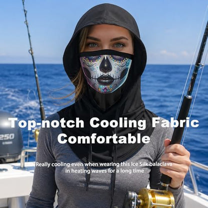 Skull Balaclava Hat for Women Men Sun UV Protection Summer Cooling Full Face Mask Cycling Hiking Fishing Outdoor Sports - color: Skull 07