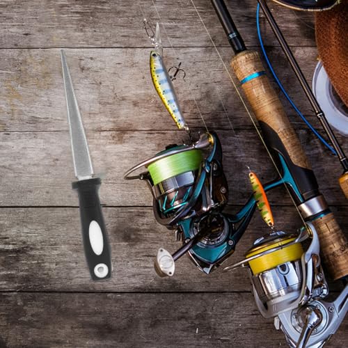 Operitacx Half Round Fishhook Sharpener with Ergonomic Handle Fine Precision File for Fishing Hooks Multi-Functional Portable Grinding Tool for Outdoor Use Sturdy for Glass Marble Bone