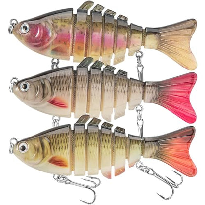 Swimmax for Saltwater and Freshwater, Realistic Fishing Lures for Bass Trout Crappie Walleye Pike Bluegill Salmon, Swimbait for Bass Fishing, Amazing Fishing Gear Gifts for Family