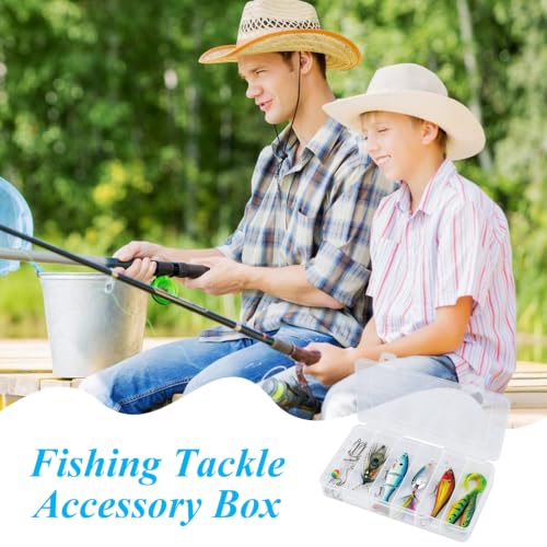 10 Pack 6 Grids Tackle Box Organizer, Clear Fishing Tackle Boxes, Clear Organizer Box with Dividers, Plastic Storage Organizer Container for Crafts, Beads, Earrings, Screws, Nail, Pins