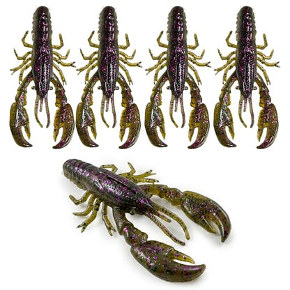Headbanger RawCraw Soft Plastic Craw Bait for Bass Fishing - color: Candy Grass, size: 4"