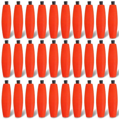 SILANON Peg Floats Fishing Bobbers,Foam Cigar Fishing Floats Bobbers Catfish Floats Slip Fishing Cork Bobbers with Pipe Plug for Catfish Santee Rig Freshwater Saltwater Fishing - size: 2.5 inch, style: Red-30pcs