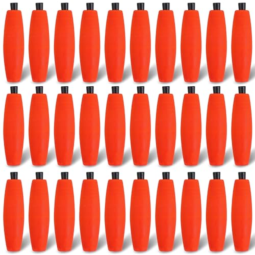 SILANON Peg Floats Fishing Bobbers,Foam Cigar Fishing Floats Bobbers Catfish Floats Slip Fishing Cork Bobbers with Pipe Plug for Catfish Santee Rig Freshwater Saltwater Fishing - size: 2.5 inch, style: Red-30pcs