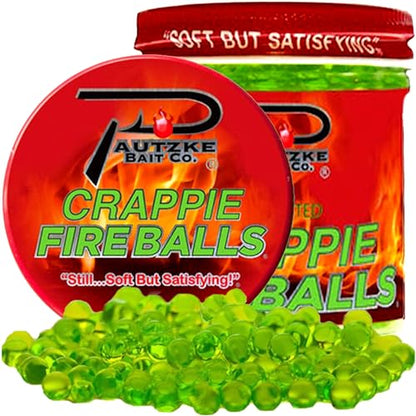 PAUTZKE'S Crappie Fire Balls - Striking Color & Prolonged Scent Release, Infused with Genuine Salmon Egg Juice - color: Chartreuse