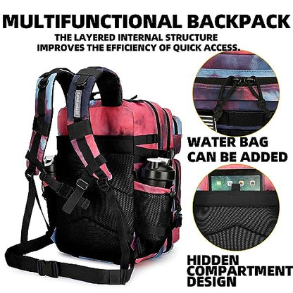 Lovelinks21 25L Tactical Backpack Military Tactical Backpack for Men and Women Small Assault Pack Outdoor Travel Hiking Camping Rucksack with Molle Webbing (Nebula Camo) - color: Nebula Camo