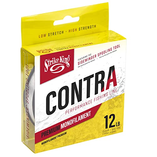 Strike King Contra Monofilament Performance Fishing Line, 330-Yards, Low Memory and Stretch - style: 330-yards/12-pound