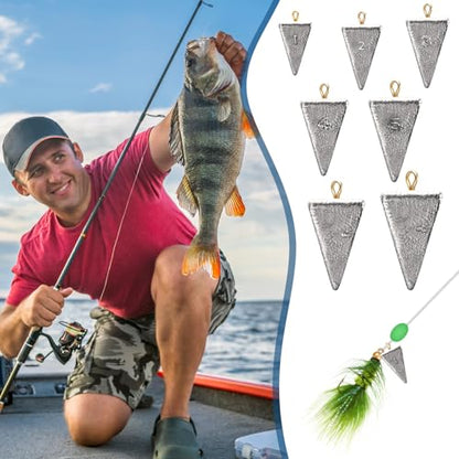 Shimeyao 18 Pieces Pyramid Sinkers Fishing Weights Triangle Fishing Sinkers Rig Pyramid Sinker for Ocean Saltwater Surf Bass Casting Gear Tackle - size: 1, 2, 3, 4, 5, 6, 8oz