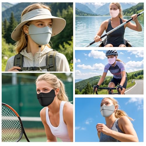 UV Face Mask,Cooling face mask,Sun Protection Mask UV Sun Protection Face Cover For Outdoor Activities,UPF 50+ - color: Black