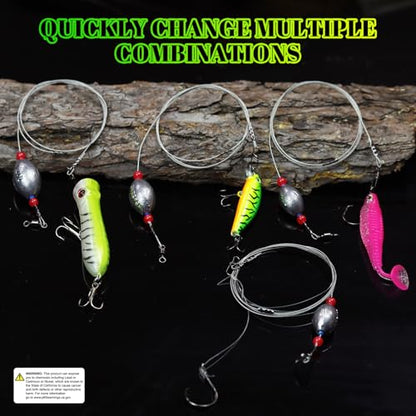 Pre-Rigged Carolina Rig Saltwater, Egg Sinker Grouper Rigs with 10 Circle Hooks, Stainless Steel Leader Fishing Wire, for Snapper Flounder Sea Bass Surf Fishing Bottom Rig - size: 2oz sinker(5pcs)+8/0 hook(10pcs)
