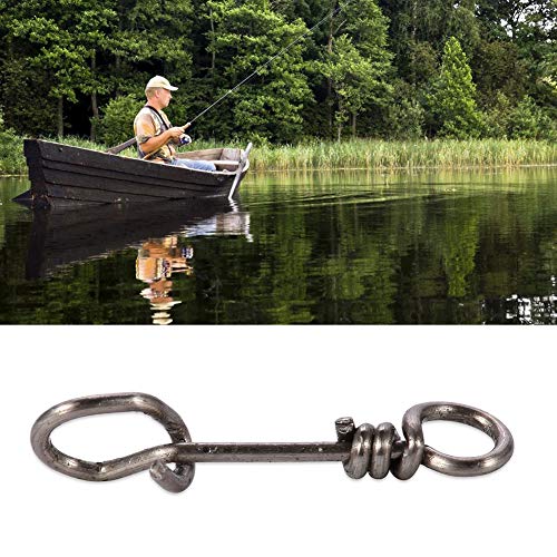 Zetiling Fastach Clips,Fishing Clip Fast Snaps Stainless Steel Fishing Swivel Snap Fishing Rolling Barrel Swivel Snap Swirl Connector Fishing Lures Leaders Accessories 50Pcs - color: 3#