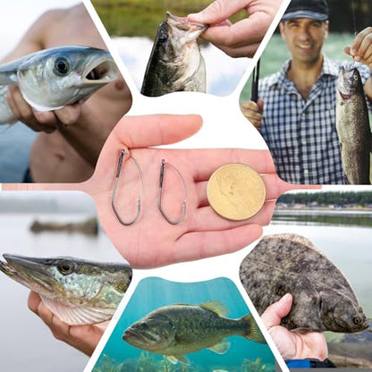 70 Pcs Weedless Wacky Rig Hooks Professional V Bass Fishing Worm Hooks Carbon Steel Fishing Lure Baits for Freshwater Saltwater - size: 1/0