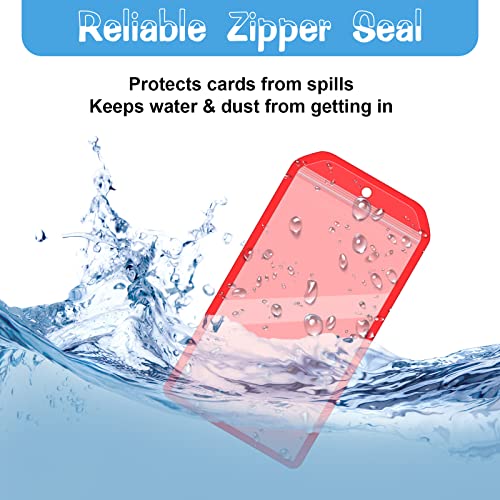 Geyee 6 Pack Fishing Hunting License Holder Waterproof Fluorescent Orange ID Holder with 6 Bronze Safety Pins Heavy Duty for License Permit Protection Hunting Deer Season Supplies(Vertical) - color: Red, style: Vertical