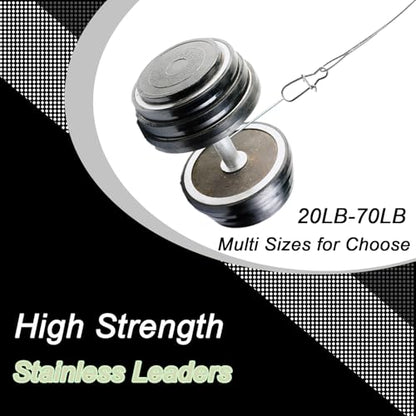 QISHUO Rigs Stainless Fishing Leader Steel High Strength Fishing Leader Saltwater Fishing Freshwater Wire Leaders Lures White Nickel - size: Size #4 (11.8in-50lb) 30pcs
