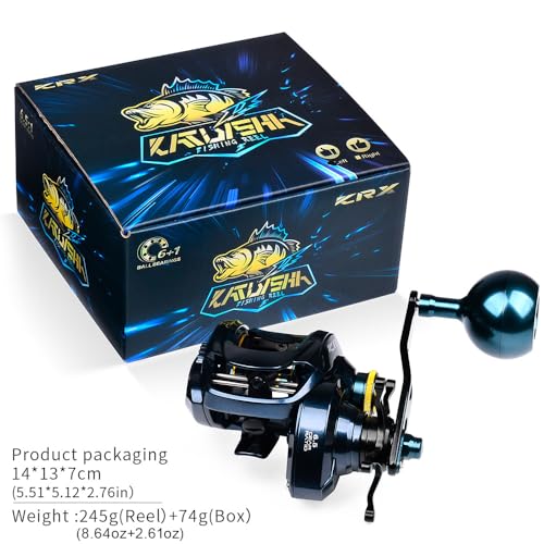 Baitcasting Fishing Reels - 500 Size Casting 6.5:1 Gear Ratio Speed Spool Baitcaster Reels - 6+1 BB Carbon Fiber Drag Magnetic Braking System Low Profile Saltwater Offshore Fishing Baitcasting Reel - style: Right Single Handle
