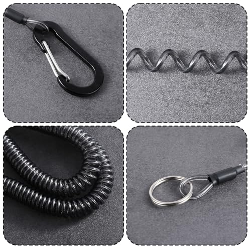 Dimeho Retractable Safety Coiled Lanyard Heavy Duty Fishing Lanyard Fishing Rod Tether Accessories - size: 2 m