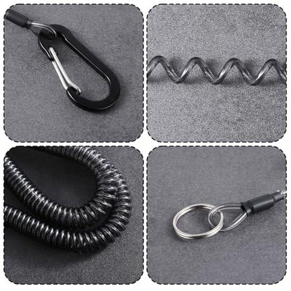 Dimeho Retractable Safety Coiled Lanyard Heavy Duty Fishing Lanyard Fishing Rod Tether Accessories - size: 2 m