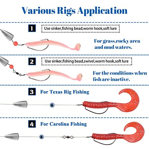 Bullet Sinkers Fishing Weights Lead Worm Weights Bass Fishing Sinkers for Freshwater Saltwater Texas Carolina Rig - style: 1/8oz-50pcs