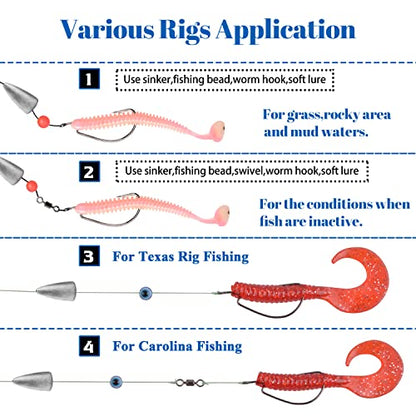Bullet Sinkers Fishing Weights Lead Worm Weights Bass Fishing Sinkers for Freshwater Saltwater Texas Carolina Rig - style: 3/16oz-50pcs
