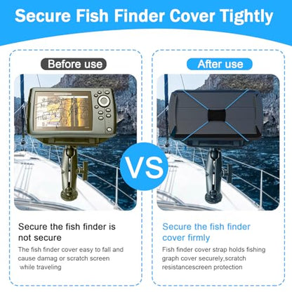 Thickened Fishing Finder Cover Straps, Adjustable Fish Finder Bungee for Securing Graph Cover for Travel - color: Black,Blue,Orange