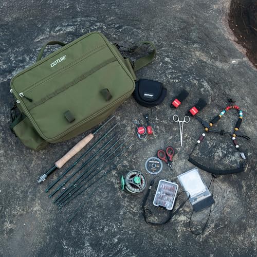 Goture Fly Fishing Rod and Reel Combo & Gear Bag, 9FT Fly Rod, Pre-Spooled Reel, Fly Line, Flies, Leader, Tippet, Forceps, Nipper and Complete Starter Kit - size: 5wt
