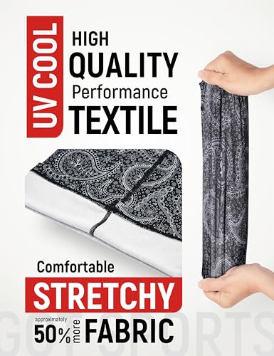UPF 50+ Fishing Neck Gaiter - UV Face Mask Sun Protection for Men Women | Moisture-Wicking, Quick-Drying, Built-in SPF, UVA/UVB Blocking, Hunting Camo Design, Versatile Headwear - color: Black Paisley