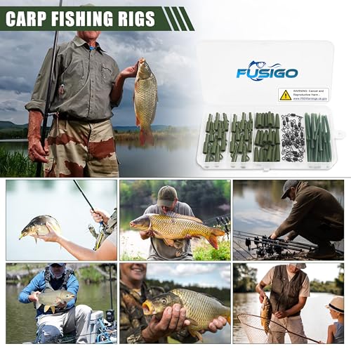 Carp Fishing Tackle Kit 80pcs Quick Change Swivels Lead Clips Rubber Tails Anti Tangle Sleeves Carp Fishing Accessories