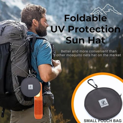 Flammi Mosquito Net Hat Safari Hat UPF 50+ Sun Protection Boonie Hats for Men with Neck Flap Fishing Hiking Hat for Men/Women - color: Dark Grey