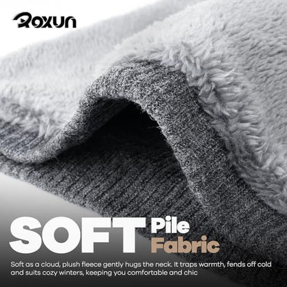ROXUN Winter Neck Gaiter, Neck Warmer Cover Ski Gaiters for Men/Women | Soft Thick Fleece; Gentle on Skin; Stretchy Fit; Multi-function; Elegant Chic Look; Multi-color Options - color: Khaki
