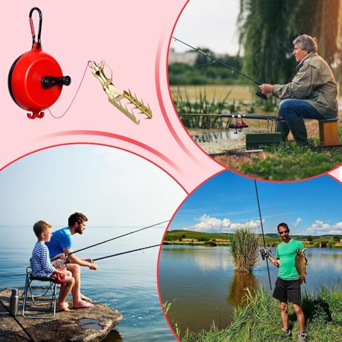 Lure Retriever Tool 30m PE Rope | Lure Retriever Bait Saver for Women Men Fishing Lovers - color: black red