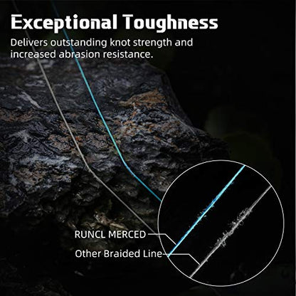 RUNCL Braided Fishing Line Merced, 1000 500 300 Yards Braided Line 4 8 Strands, 6-200LB - Proprietary Weaving Tech, Thin-Coating Tech, Stronger Smoother for Freshwater Saltwater - color: Blue, size: 6lb/300yards (4 Strands)