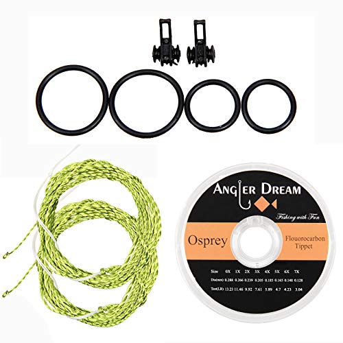 Tenkara Line Tapered Braided Furled Leader Fly Fishing Line with Ring - 12FT 13FT - 20LB in Gold, Grass Green, Yellow and Black, Balck - size: 12FT