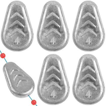 5/10 Pack No Roll Sinker Lead Fishing Weights Catfish Sinkers Coin Disc Weight Snagless Flat Inline Sinker for Catfishing Rig Bank River Surf Fishing Saltwater - color: 4 Ounce - 5 Pack