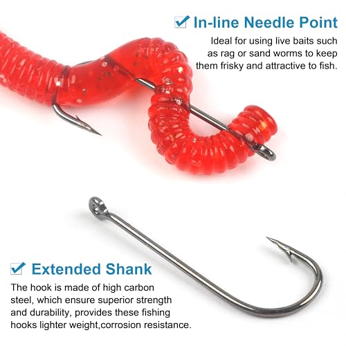 Crappie Hooks Panfish Fishing Hook Set,150pcs Aberdeen Crappie Hooks Long Shank Jig Fishing Hooks Offset Light Wire Fishing Hooks High Carbon Steel Freshwater Bass Catfish Trout