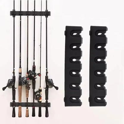 2 PCS Fishing Rod Display Rack, Wall Mounted Bracket, Fixed Bracket, Fishing Rod Collection Rack, Fishing Gear Accessory Rack Horizontal style