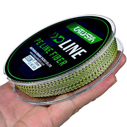 Braided Fishing Line, Abrasion Resistant Zero Stretch Braided Lines 4/8 Strands Super Strong Superline 6Lb -100Lb Test 109/328/547/1094/2187 Yards - color: Yellow/Black(4 Strand), size: 25 LB (328 Yards)