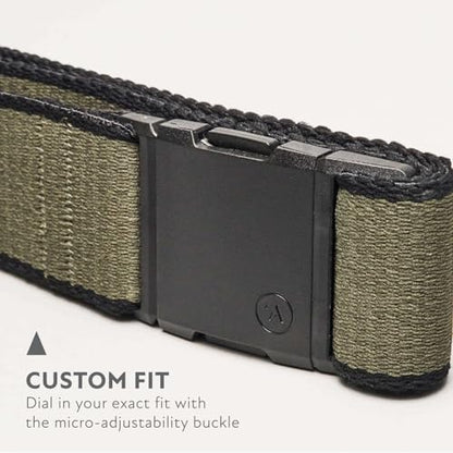 Arcade Belts A2 Unisex Adventure Belt: Heavy Duty Stretch, Metal Free Buckle - color: Blackwood - Ivy - Green/Black, size: Standard (Up to 40"); 1.5" Wide