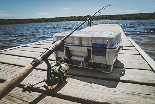 Flambeau Outdoors 3000WPBC Tackle Box - HD Waterproof Tackle Satchel System, Includes 2 Removable WP3012 Ultimate Waterproof Tuff Tainers, Floating Satchel, Fishing Tackle and Gear Storage, Gray/Clear - size: 3000 Series, style: With Base Cage