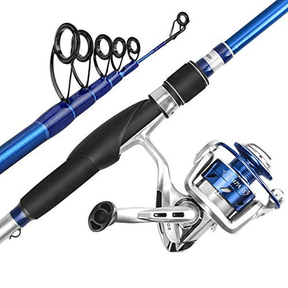 KastKing Compass Telescopic Fishing Rods and Combo, Sensitive Graphite Composite Blank, Easy to Travel, Packs to Just 17" in Length, Stainless Guides and Ceramic Rings, Combos w/ 4+1BB Spinning Reel - size: 6'6" - Medium, style: Spin - Combo With 2000 Ree