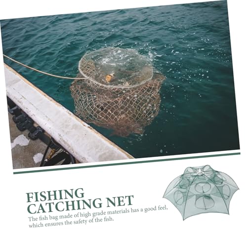 Fishing Net Portable and Foldable Umbrella Fishing Bait Net - Easy to Use Fishing Tool for Crayfish,Shrimp,Crab, Catfish - color: 12 Holes