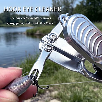 Fishing Line Cutter, Split Ring Opener, Retractable Lanyard, Compact Pliers | For Braided, Mono & Fluoro Lines, Knot Tying Aid, Stainless Steel, Non-Slip, Safety Lock, 3.5 Inches, Hook Cleaner, Rustproof